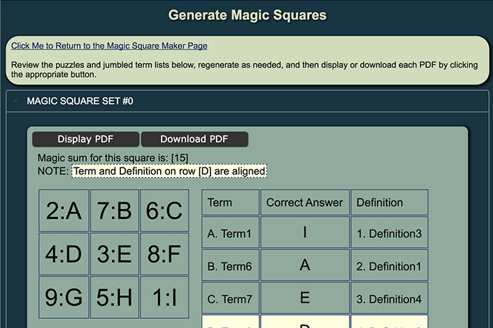 Magic Square Screenshot